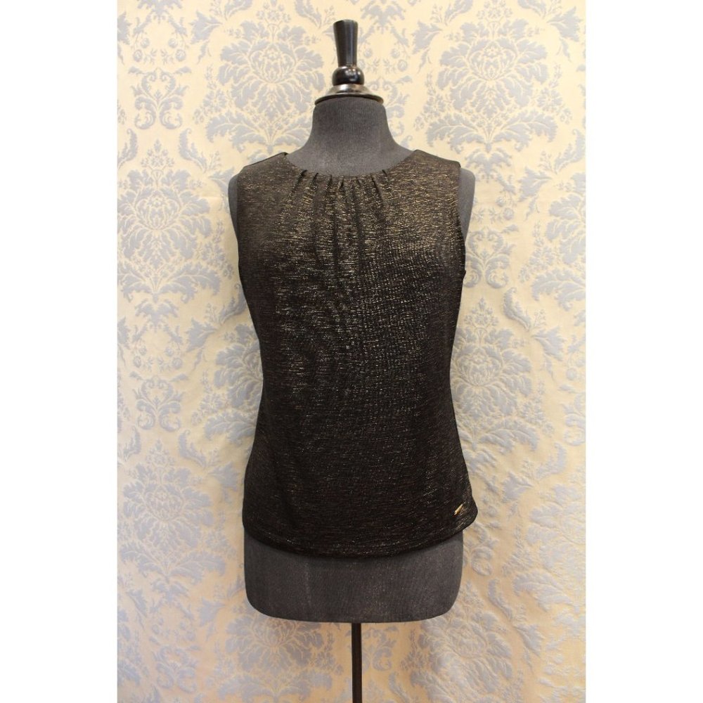Metallic Gold and Black Calvin Klein Tank Top (M)